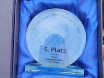 DC Zuarin Pokal (5. Platz über 200m Mixed Championsklasse) Drachenbootfestival 2022 Schwerin